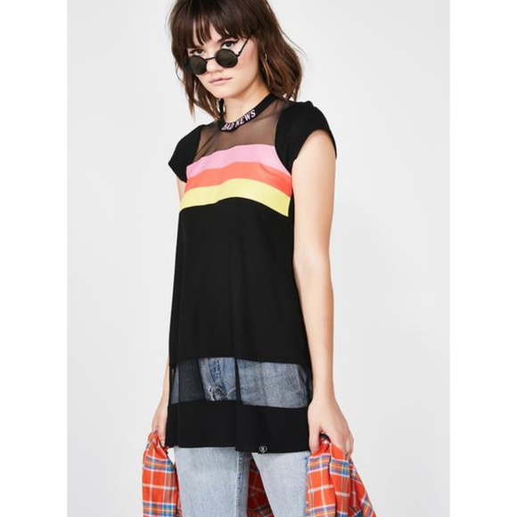 Dolls Kill Tops - NWT! Dolls Kill Fearless Illustration Bad News Tee
